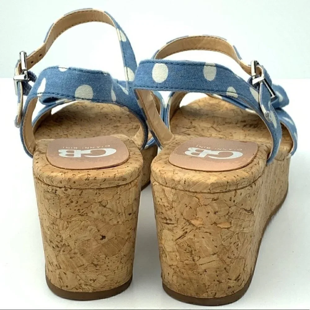 GB Gianni Bini sandals 7 polka dot cork platforms